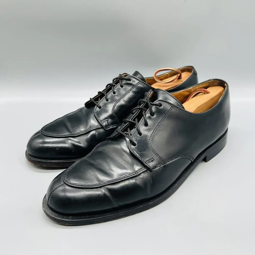 Cole Haan Shoes Mens 10 Black Leather Derby Oxford Dress Made USA Vtg Classic